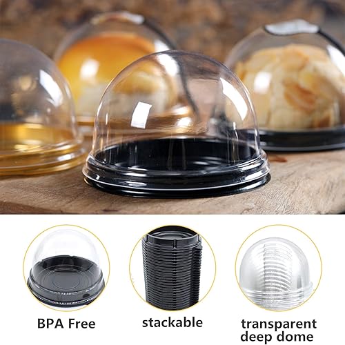 Miniatura 3 de Mini contenedor de plástico transparente para cupcakes, cajas para cupcakes, cajas para cupcakes, cápsulas para magdalenas, cúpula profunda