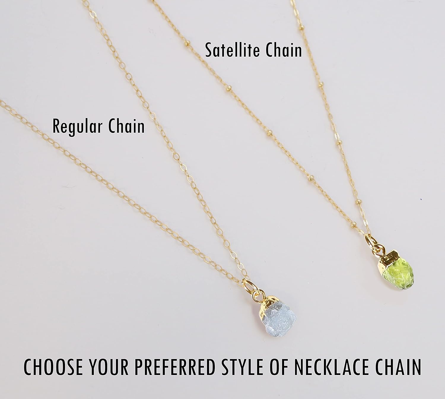 Be Wished Personalized Confirmation Gifts for, Raw Birthstone Necklace with Meaningful Message, Goldfilled