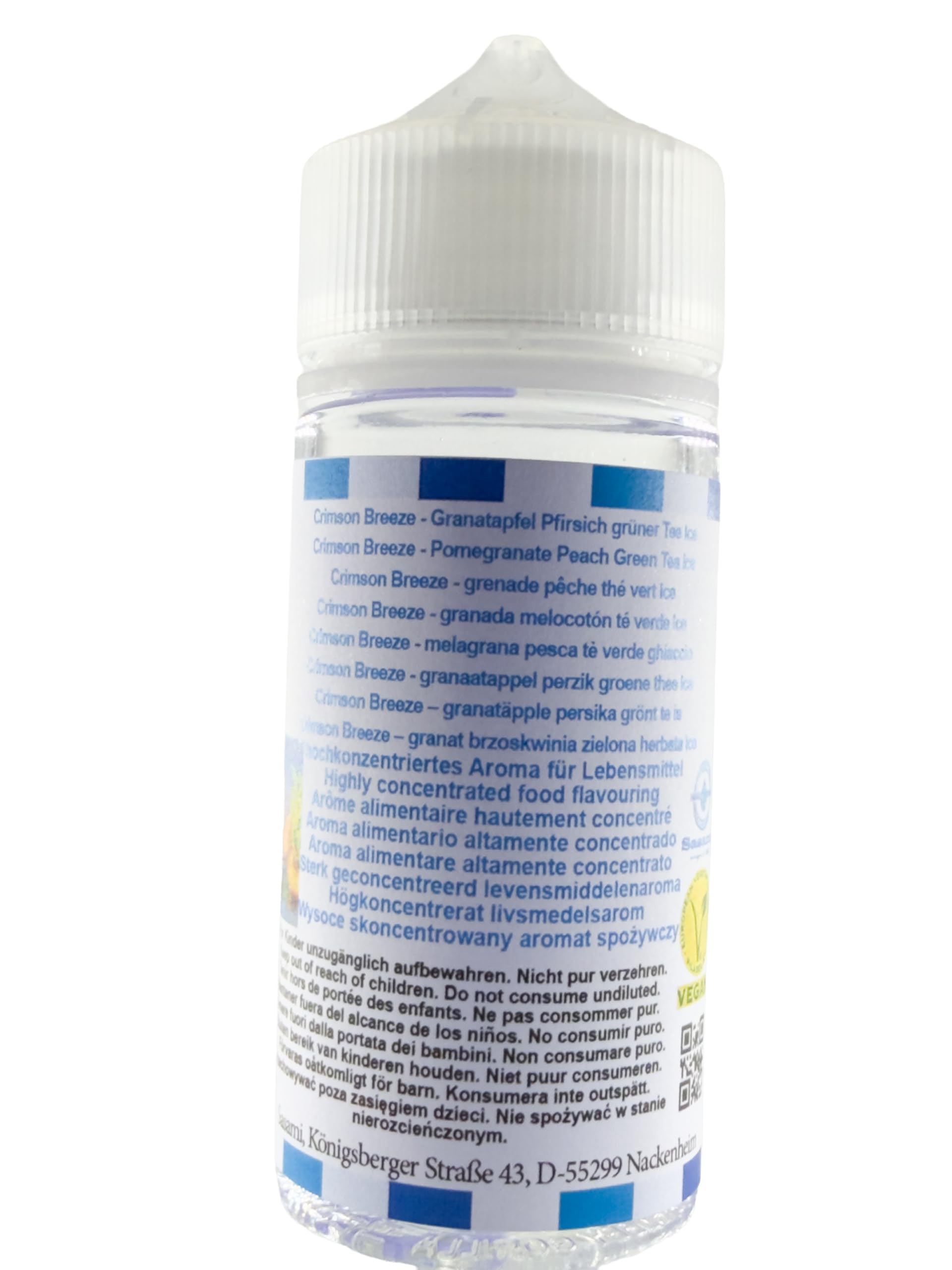 Crimson Breeze – granat brzoskwinia zielona herbata Ice aromat koncentrat – Wegański – Sasami – 100ml