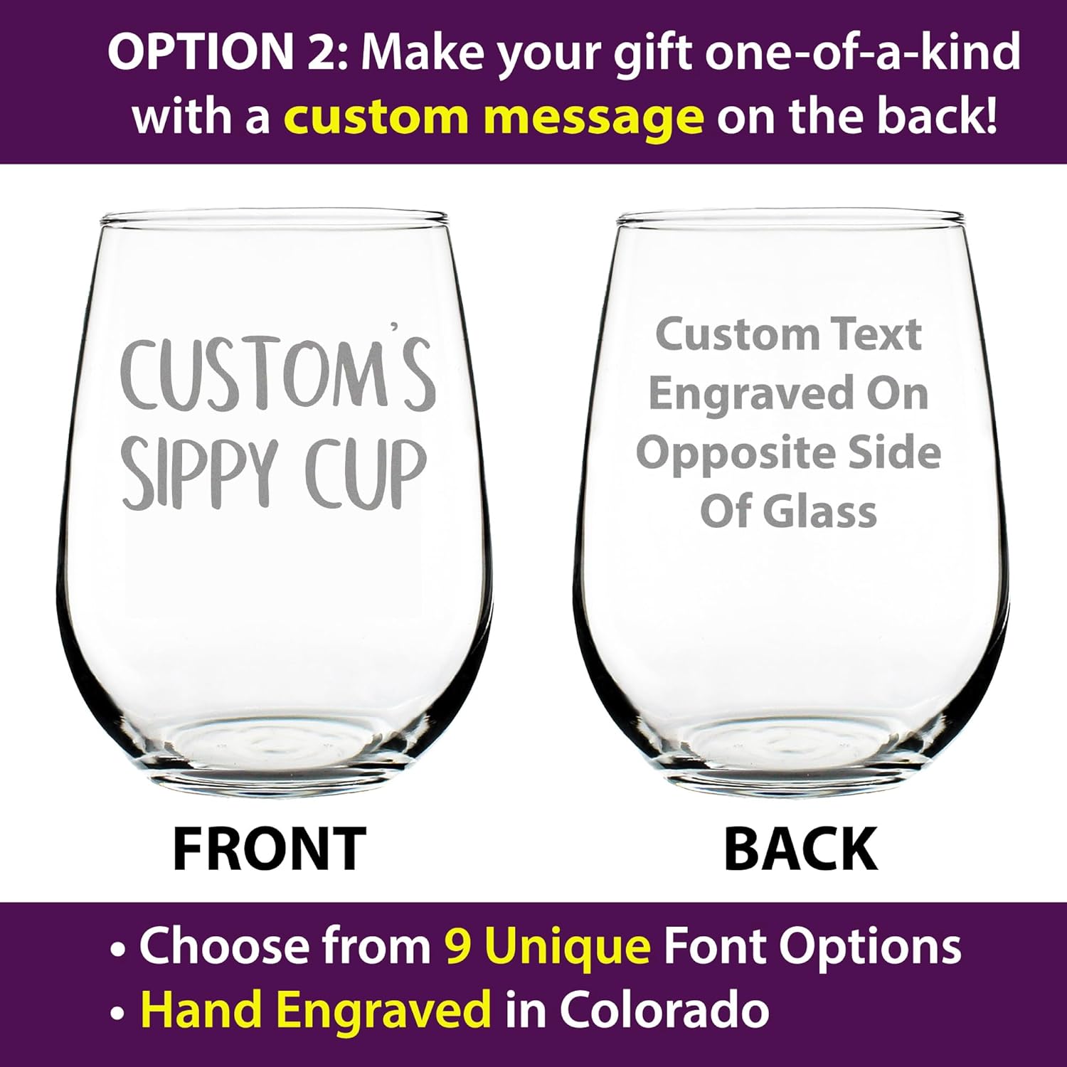 Custom Grandpa's Sippy Cup - Stemless Wine Glass Gift for Grandfathers - Fun Birthday Glasses - Large - Parent - Customized Glasses