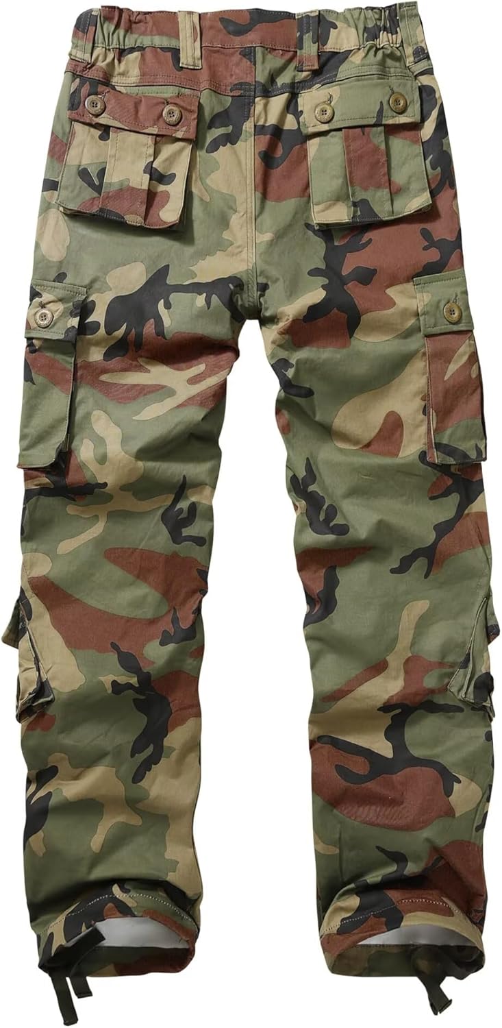TRGPSG Women's Casual Combat Cargo Pants, Cotton Outdoor Camouflage Military Multi Pockets Work Pants - Image 3