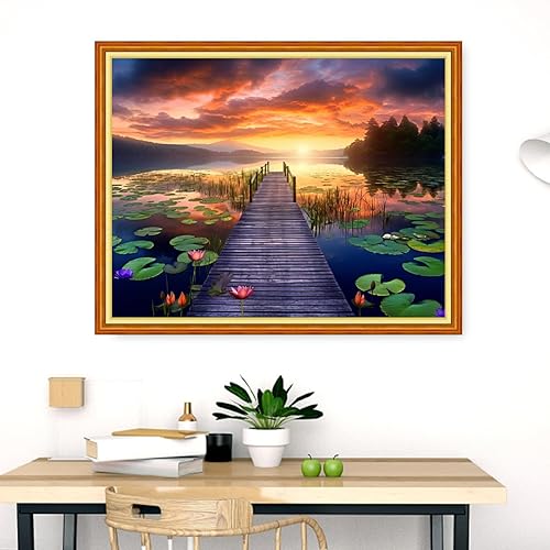 Miniatura 54 de Dimensean Kits de punto de cruz estampados, gama completa de patrones de bordado, kits de iniciación para principiantes, adultos o niños, kits