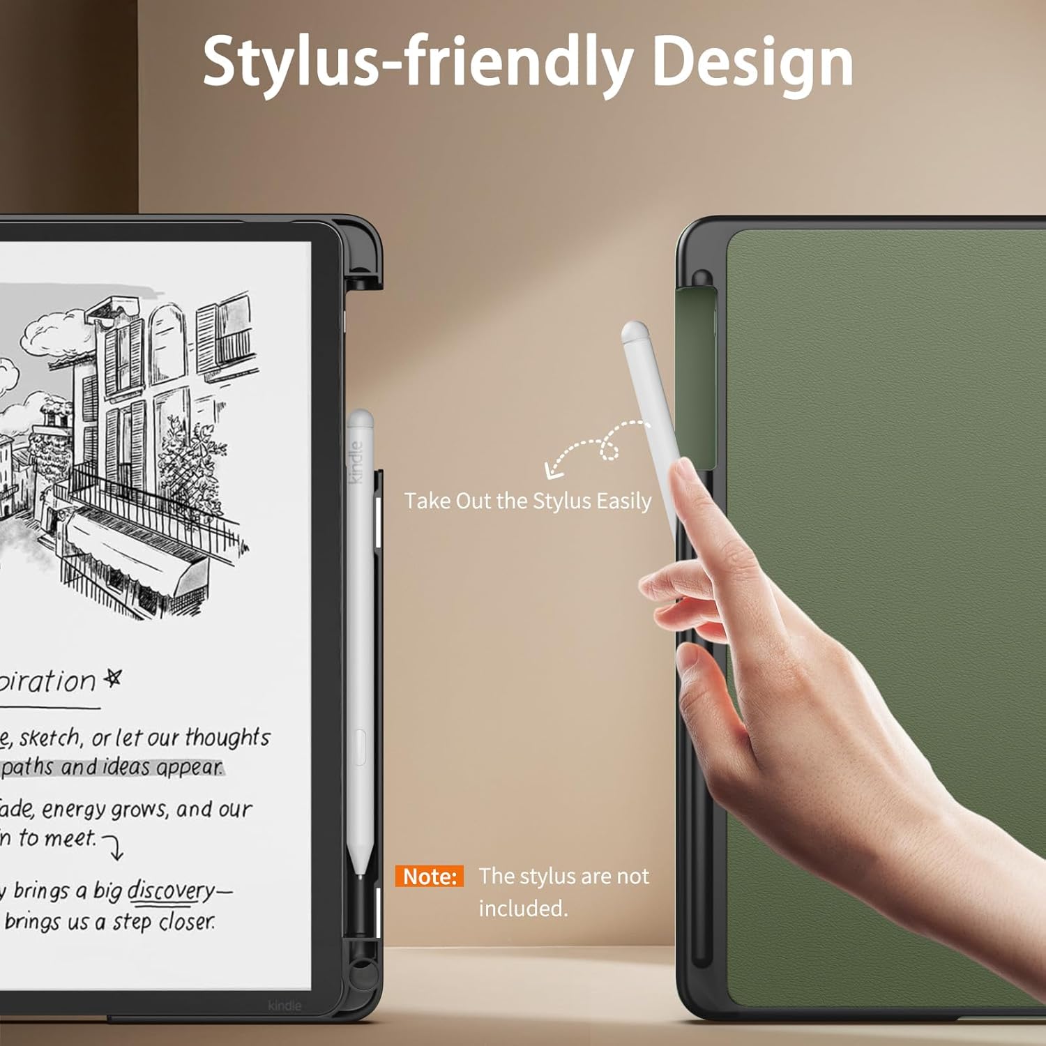 MoKo Case with Pen Holder for All-New 11" Kindle Scribe (3rd Generation -2025) & Kindle Scribe Colorsoft (1st Generation 2025), Lightweight Shell Cover with Auto Wake/Sleep, Celadon
