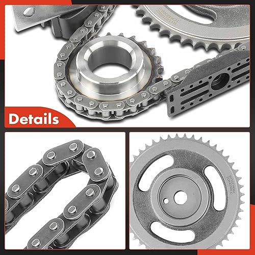 Miniatura 7 de A-Premium Kit de cadena de distribución del motor con amortiguador, tensor y piñón compatible con OHV 4Cyl 2.5L Compatible con Dodge Dakota 96-02 y