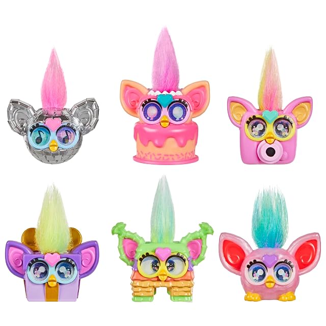 Furby Minis, Pack de 6 Figuras de 2,5 cm, Juguetes coleccionables para niños y niñas a Partir de 5 años