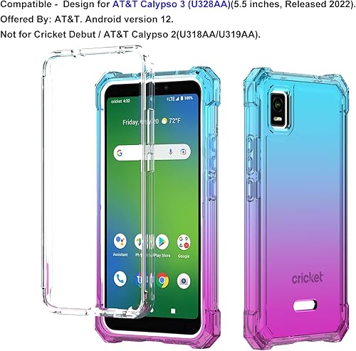 Miniatura 33 de Ailiber AT&T Calypso 3 (U328AA) - Funda con protector de pantalla, protección de estructura de doble capa, protección de TPU en las esquinas que