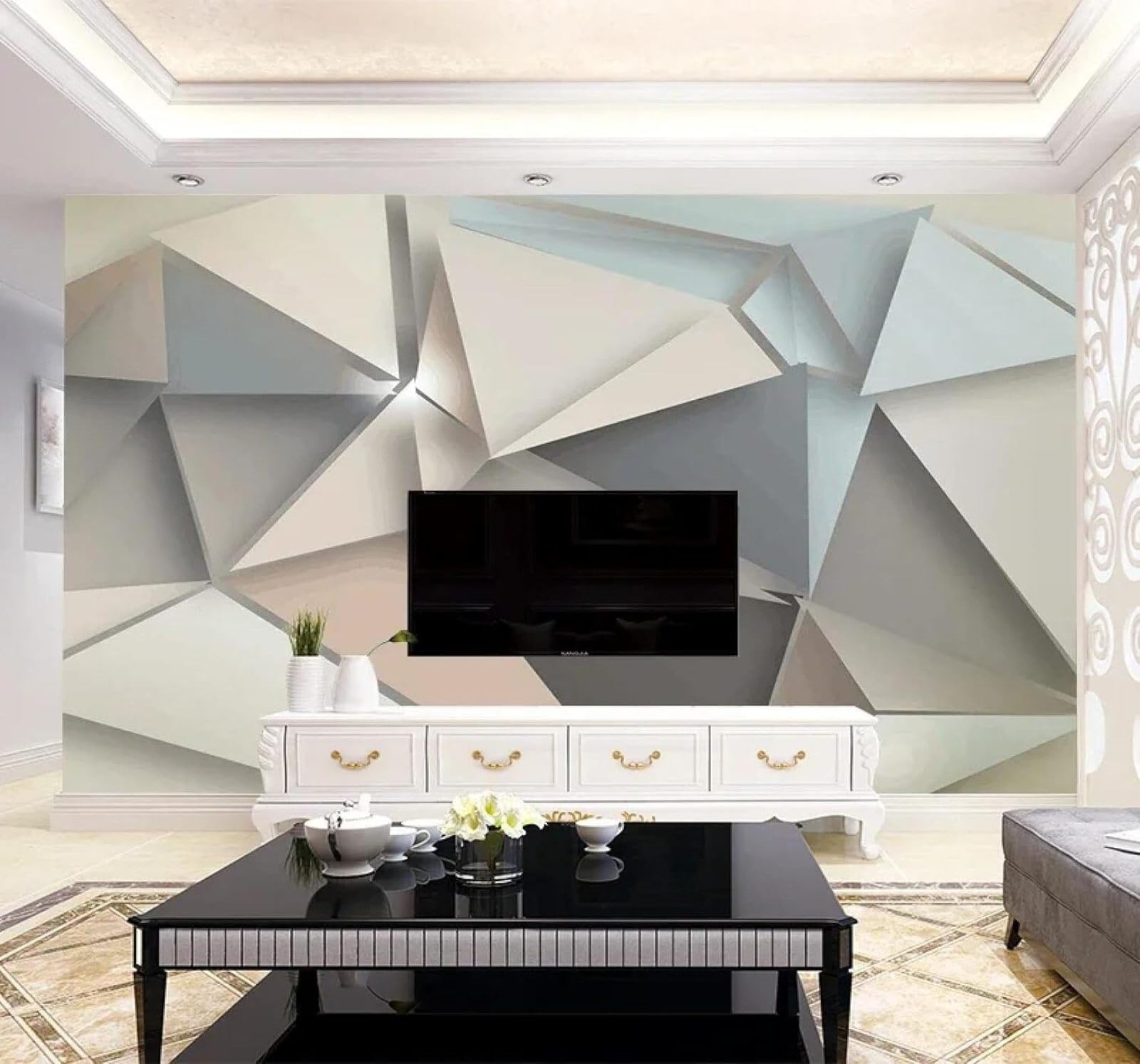 XLMING Abstract Three Dimensional Geometric Art Unique 3D Wallpaper Luxury Home Dining Decor Paste Sofa Living Room The Wall for Bedroom Mural-250cm×170cm