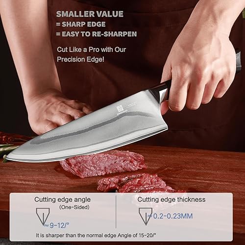 Miniatura 4 de ZongChuan 10C Pro - Juego de cuchillos de cocina de 2 piezas, cuchillo de chef de 8 pulgadas y cuchillo utilitario de 5.5 pulgadas, acero inoxidable