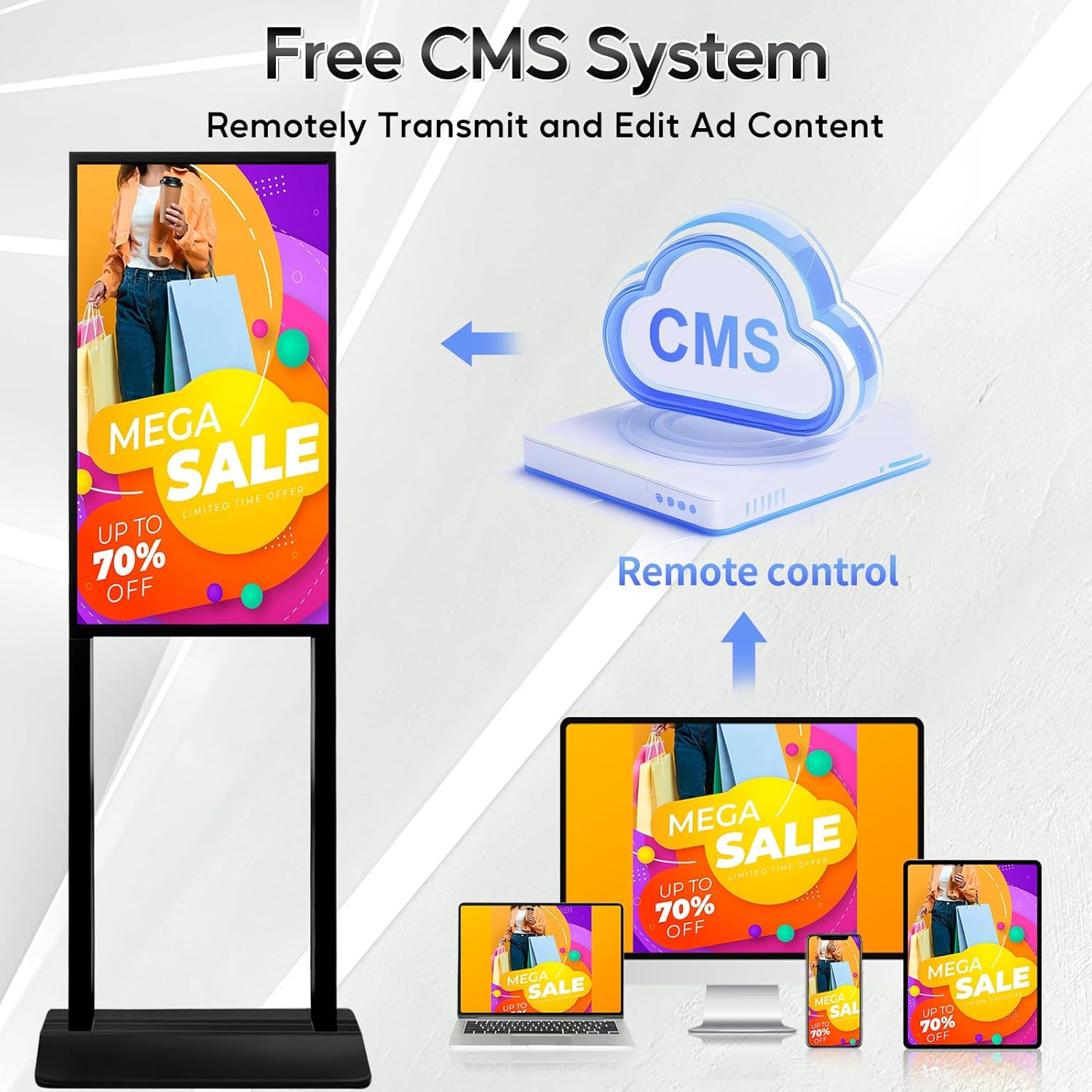 32 Inch Digital Signage Kiosk FHD 1080P G+G Capacitive Touchscreen Advertising Display 700 nits High Brightness Digital Menu Board for Restaurants/Stores