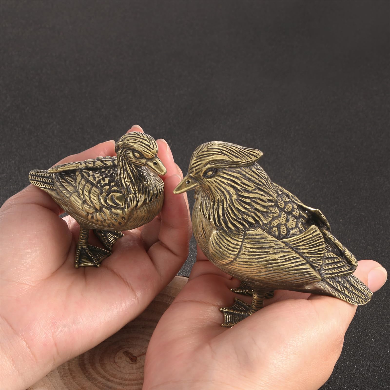 Giocose anatre mandarine sculture in metallo decorazione adatta per uso interno esterno Decorazione per amore vecchia coppia