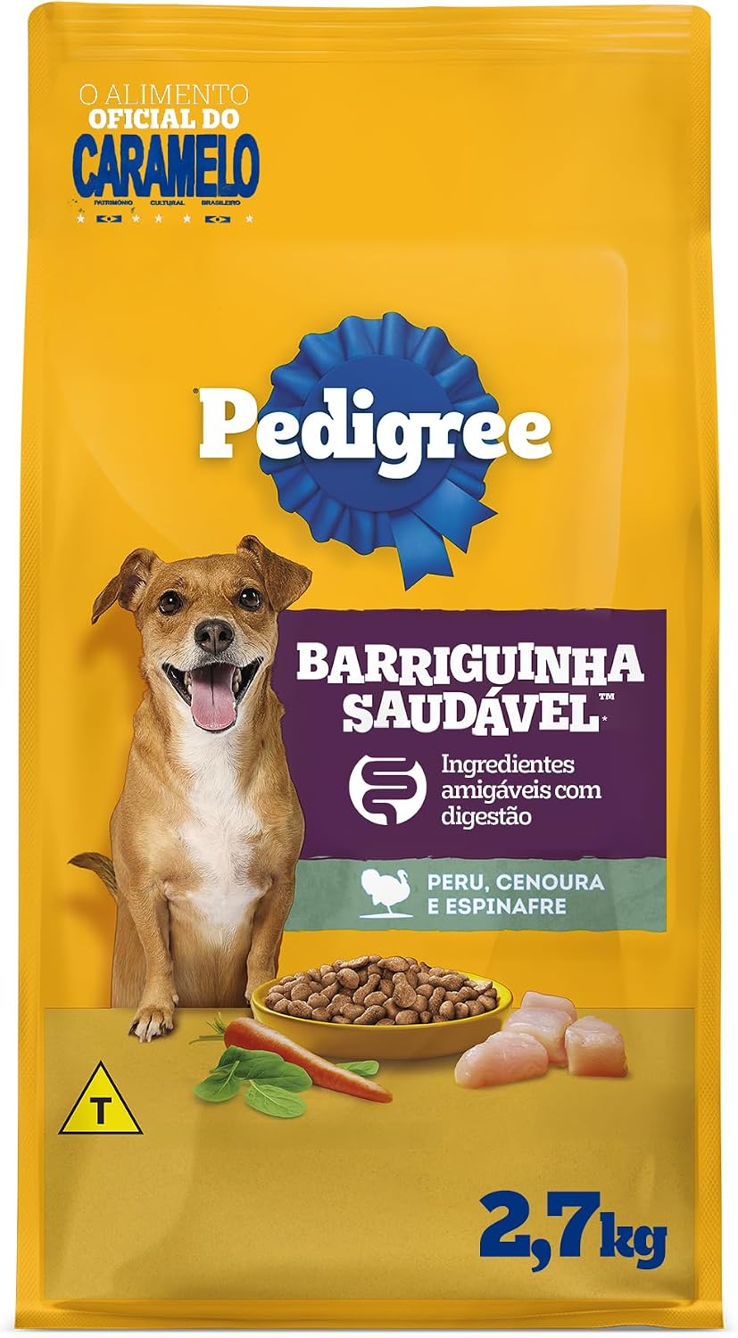 Ração Pedigree Barriguinha Saudável Peru Cães Adultos Raças Pequenas e Minis 2,7 kg