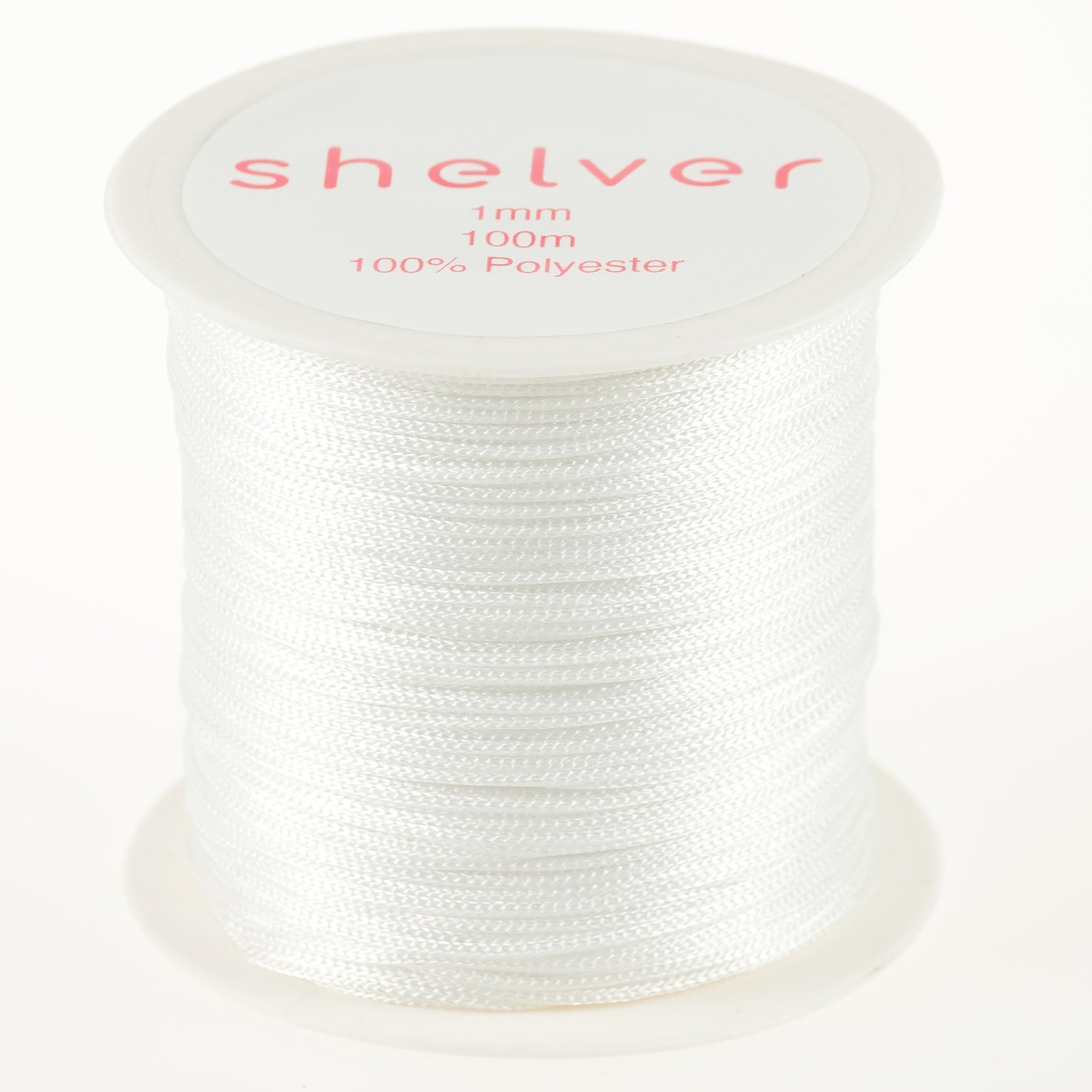 Shelver Multicolor 1Mm White String X 100M, Nylon Cord, Available In 26 Colours, Bracelet Making, Other Crafts (White)