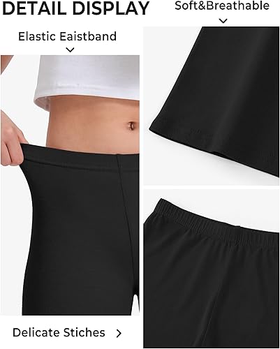 Miniatura 6 de BOOPH Pantalones cortos de ciclismo transpirables para niñas, pantalones cortos de baile para ropa interior deportiva de 2 a 10 años