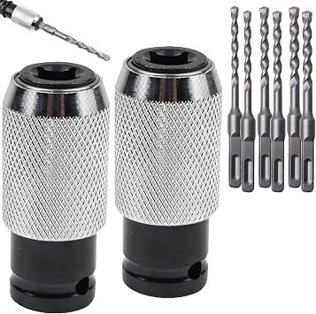Rotary Hammer Adapter with Impact Drill Bits Set, Portable Electric Hammer Converter Wrench Adapter 2 Sets