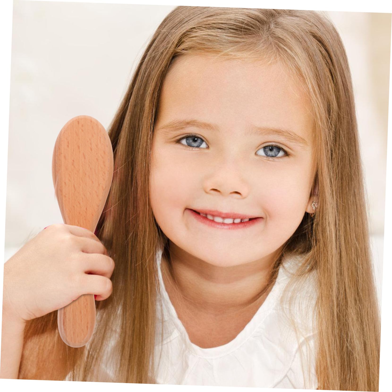 TOYANDONA Natural Wool Brush Wooden Comb Set Baby Hair Care Kit Infants Toddlers Hair Brush Comb Baby Shower