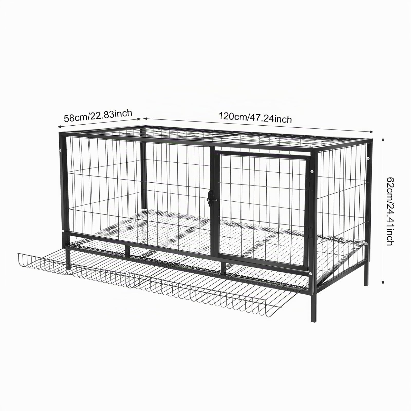 Gallinero para 10 gallinas, jaula exterior de hierro con pajarera abierta y desmontable, todo en uno, gallinero con corral, jaula de gallinas con nido, 120 * 58 * 62 cm