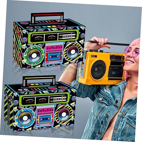 Miniatura 6 de Baluue 12 cajas de dulces con cinta de casete retro S, cajas de recuerdos de fiesta divertidas para decoraciones temáticas y golosinas en