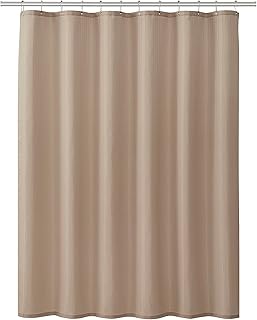 Clorox Treated Polyester Fabric Shower Curtain 70"x72" Tan Taupe with Weighted Magnetic Hem, Machine Washable