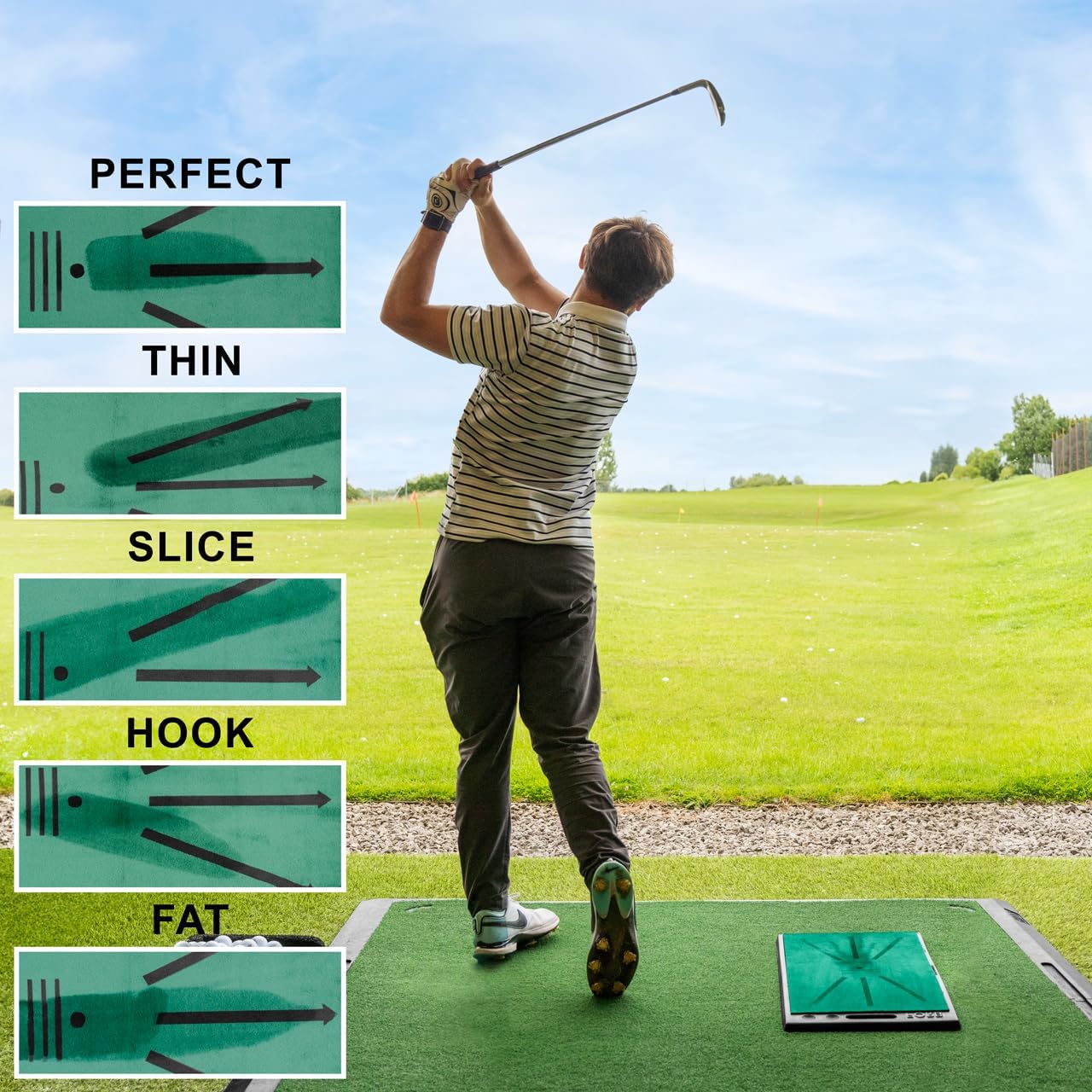 FORB Divot Board Golf Swing Mat – Real-Time Swing Path Trainer for Golfers | Portable Golf Training Aid for Home, Garden, or Range Practice | Durable, Non-Slip Base | Suitable for All Skill Levels