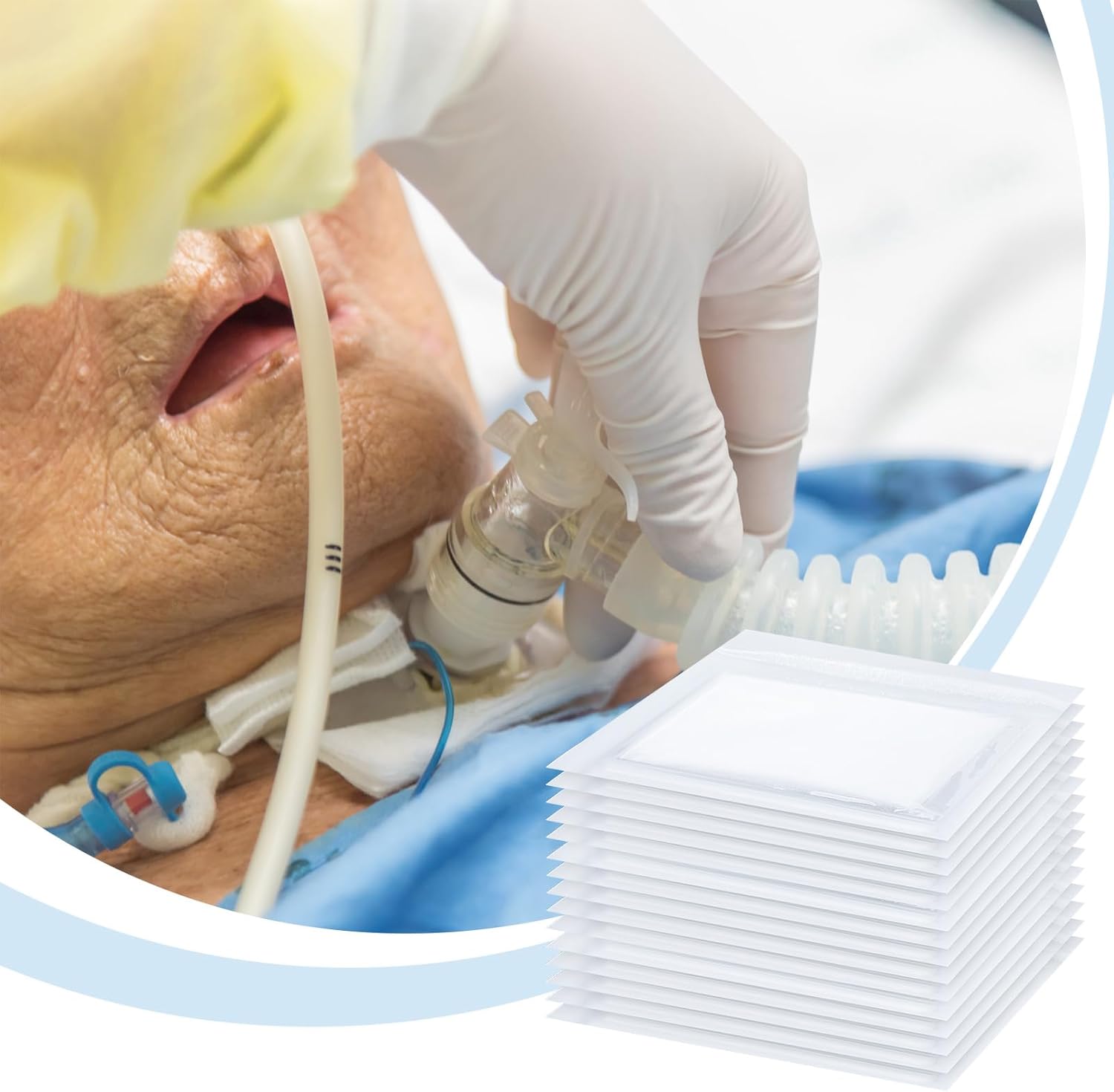 Timgle 400 Pcs 4" x 4" Split Gauze Pads 6 Ply Split Drain Sponge Gauze Non Woven Slit Bandage Sponges with Tape for Wound Care Tubes Drains Supplies