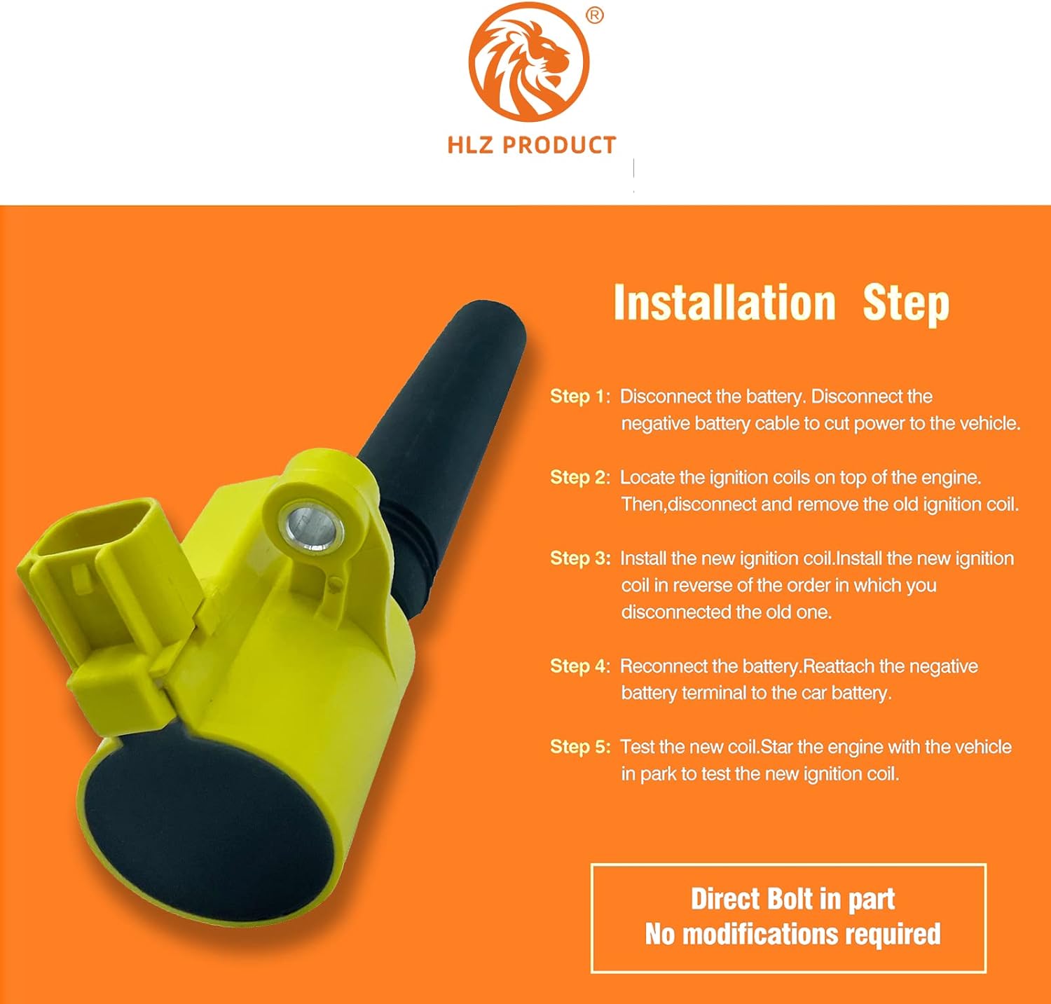 HIGH PERFORMANCE IGNITION COIL SET OF 8 COMPATIBLE WITH JAGUAR S-Type FORD Thunderbird LINCOLN LS 3.9 4.0 4.2 V8 FD506 DG515 DG529 H2216C-Y