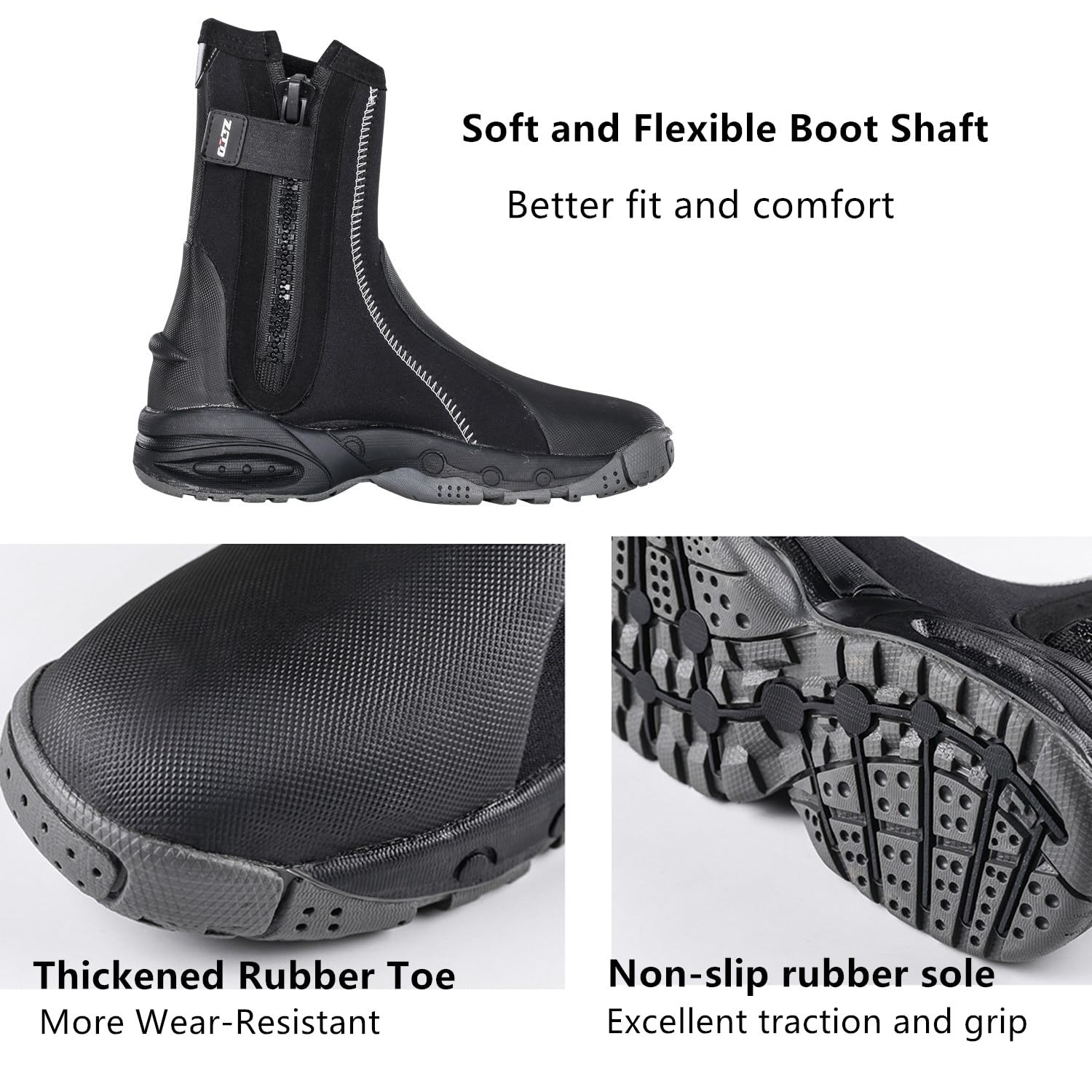 ZCCO Bottes de plongée en néoprène-Semelle en caoutchouc antidérapante pour plongée et snorkeling