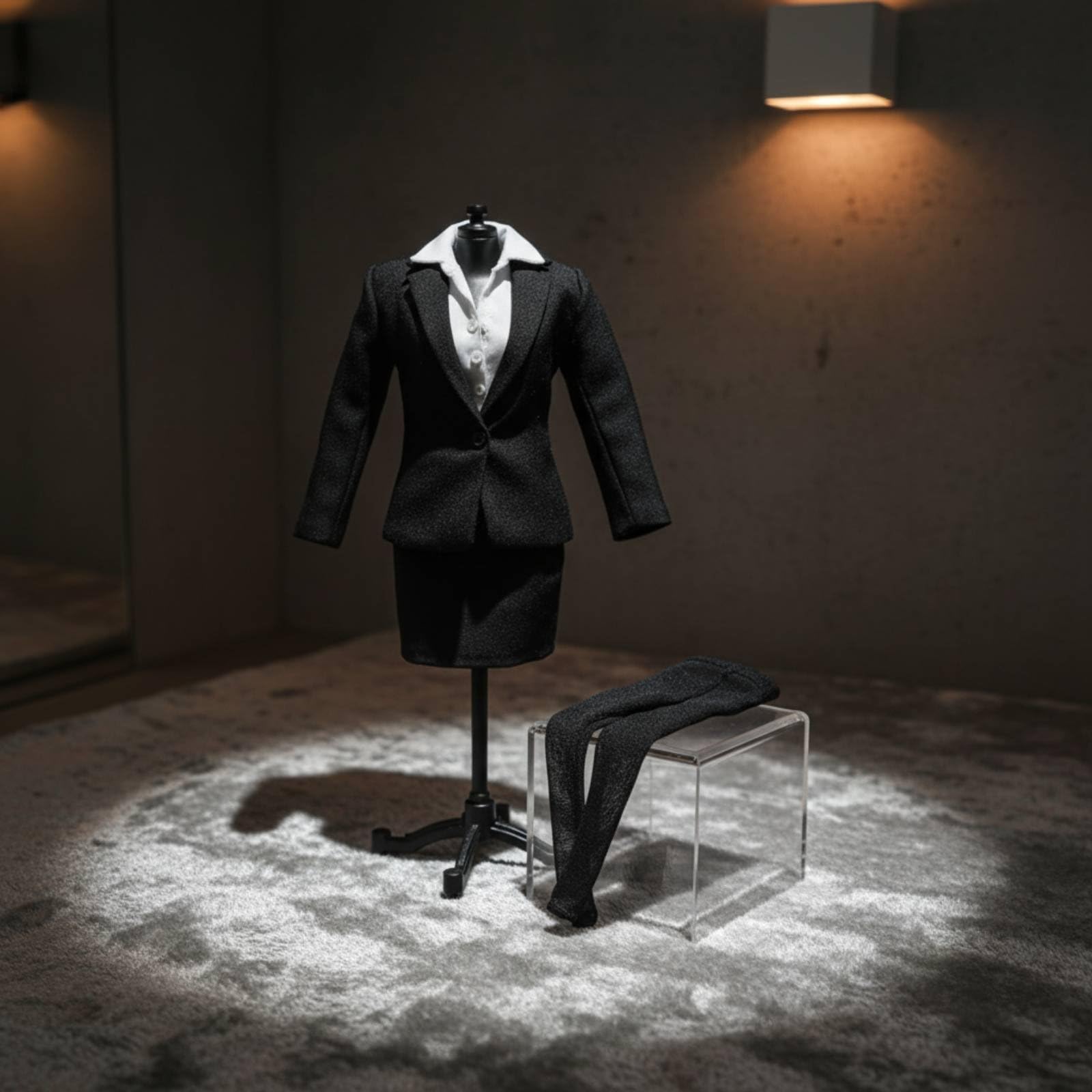 Jiuvaso Abito Professionale Donna per Action Figure Completo Ufficiale Giacca Pantaloni Camicia Accessori Aspetto Realistico in Tessuto Adatto a Collezione Fotografia Scene Metropolitane 1/6
