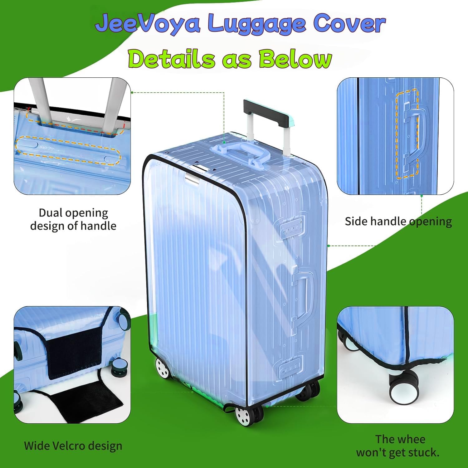 Luggage Cover Clear PVC Suitcase Cover Thick Transparent Waterproof Suitcase Protector for 20"/24"/28"/30" inch - Image 4