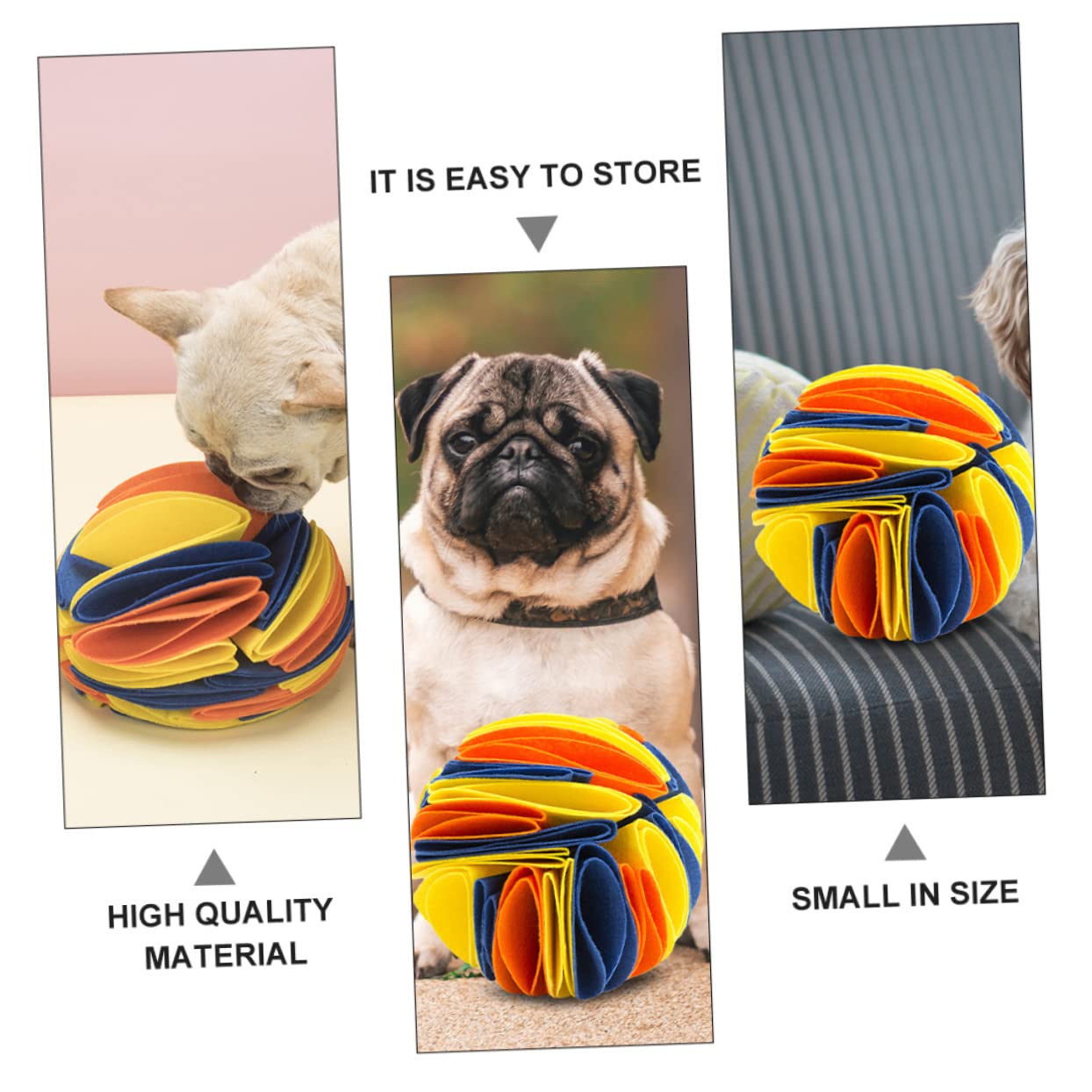 Housoutil 3piezas Pelota De Olfato para Perros Juguete Interactivo De Alimentación Material De Fieltro Estimula La Digestión y Previene El Aburrimiento para Casa y Jardín