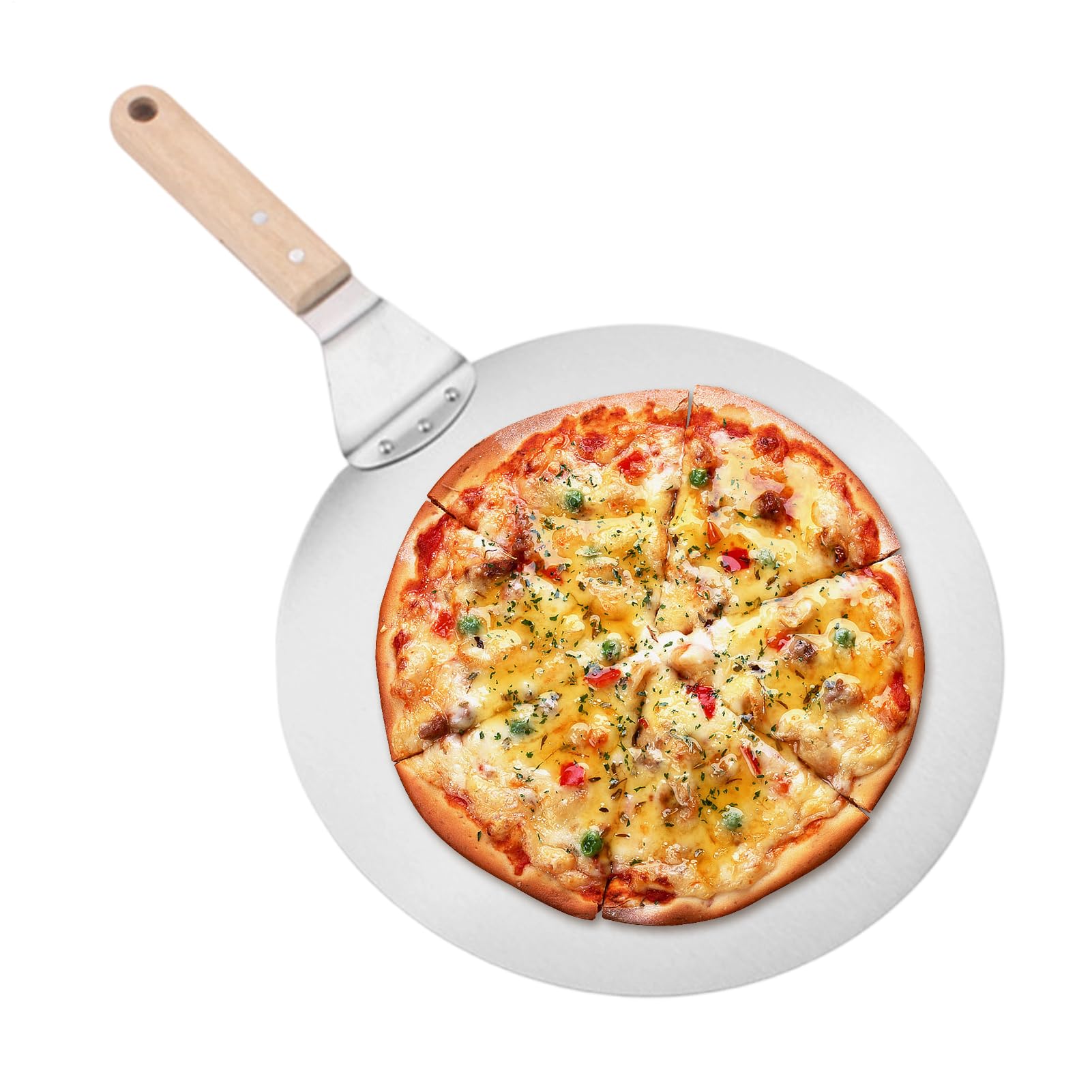 Spatule pour four à pizza ergonomique avec manche en bois isolant