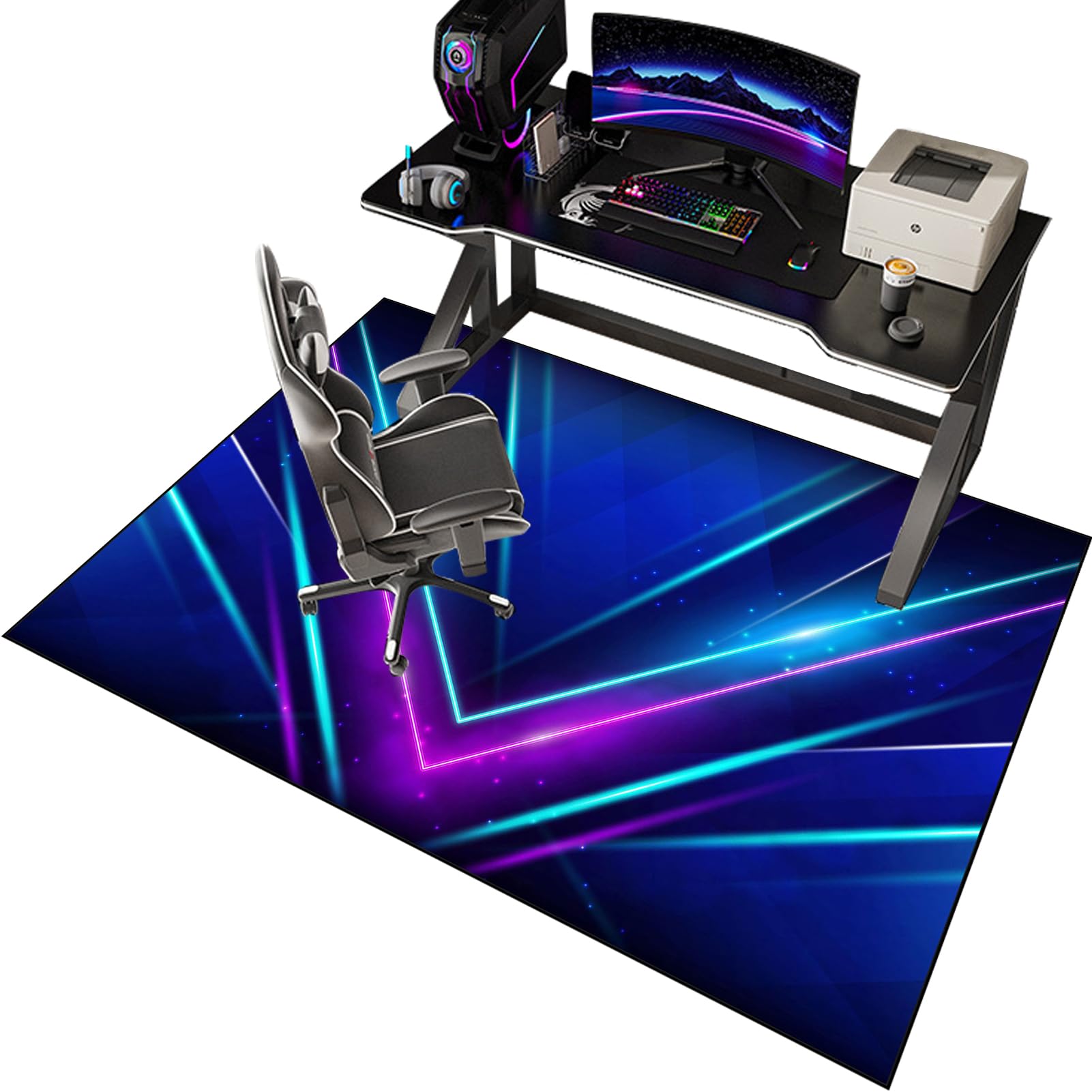 Office Gaming Chair Mat for Hard Floor, Floor Protector for Rolling Chair, 200 x 300 cm Office Gaming Rug Protector for Rolling Chair, Non-slip Floor Protection Mat for Gaming Room Home Office Dรฉcor โ image 1