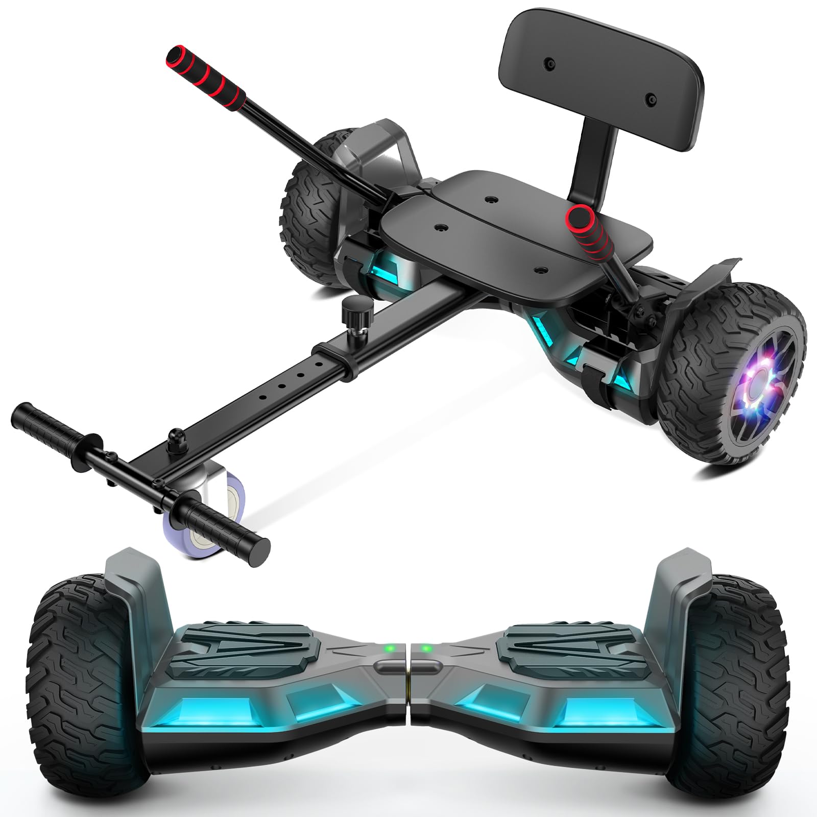 CBD Scooter with Corlorful LED Lights,6.5" Wheels, Dual 300W Motor Scooter for Kids Girls Boys Adults, All Ages