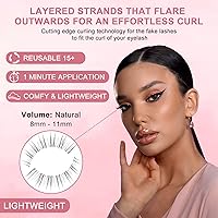 Vista 4 de Pestañas postizas profesionales para negocios, pestañas finas coreanas para reuniones de negocios, entrevistas, maquillaje, volumen de larga