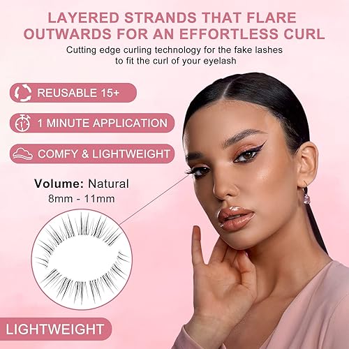 Miniatura 4 de Pestañas postizas profesionales para negocios, pestañas finas coreanas para reuniones de negocios, entrevistas, maquillaje, volumen de larga