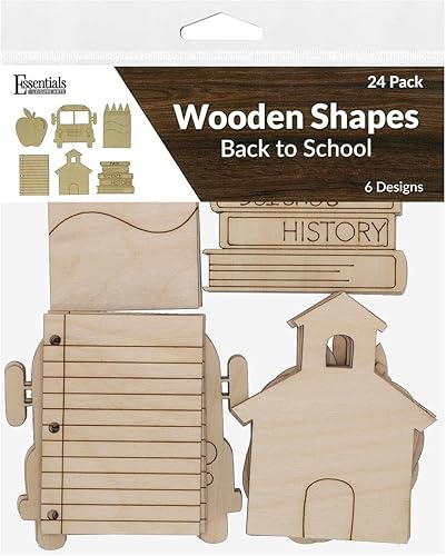 EBL - Formas de madera para el regreso a la escuela, 24 piezas