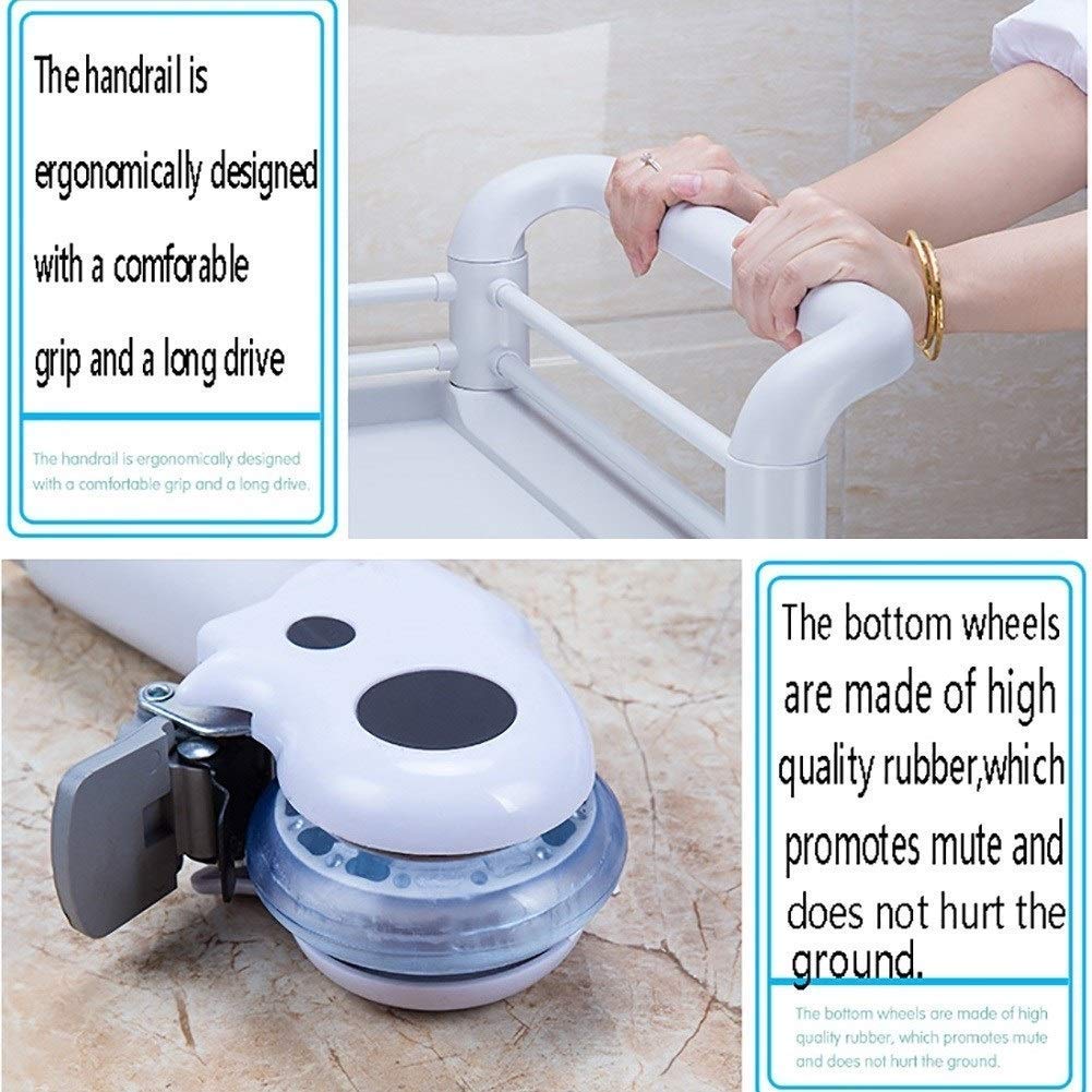 Carrelli Mobili, Carrello per Uso Domestico Carrello 3-Shelf Beauty Trucco Spa con Ruote Rotolanti, Strumento, Attrezzature Mediche Ospedaliere/White/54 * 37 * 98Cm