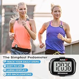AVTREK Accurate 3D Step Counter with LED Backlight Pocket Pedometer for Walking Or Running Outdoor Hiking Activities (Pink)