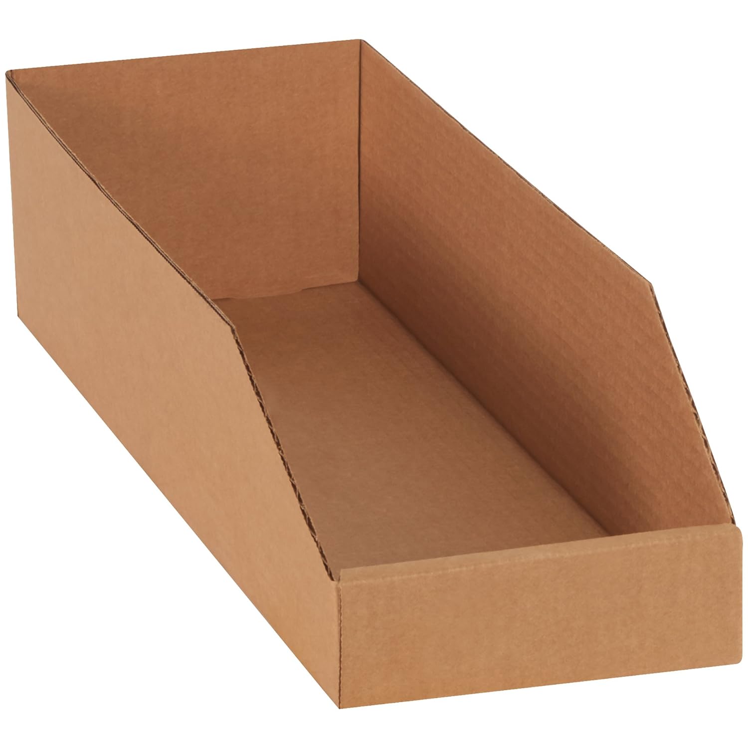 Boxes Fast BFBINBWZ618 Open Top Bin Boxes, 6" x 18" x 4 1/2", White (Pack of 50)