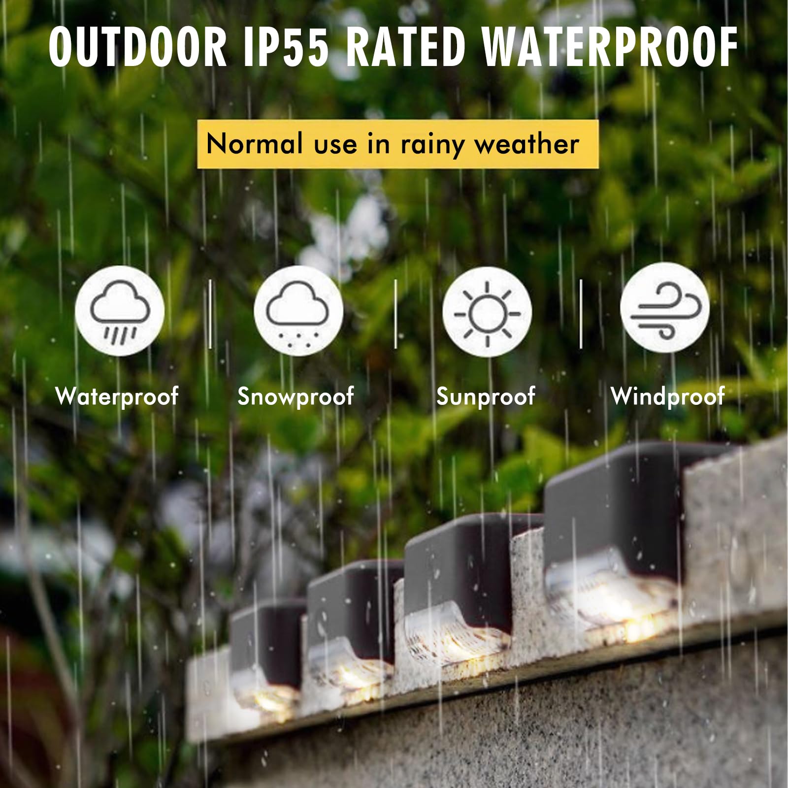 Lot De 4 Lampes Solaires Pour Clôture De Jardin Extérieur - Appliques