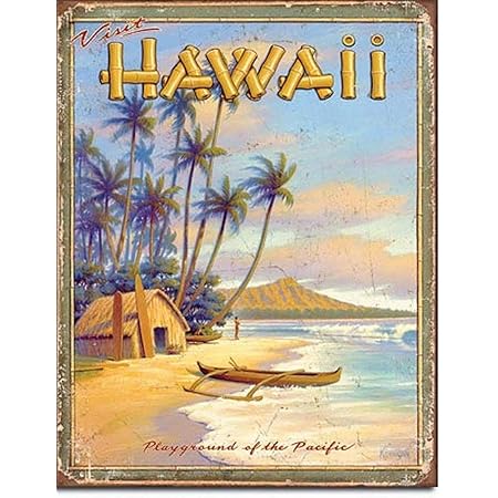 Amazon.com: ZYPENG Tin Sign Retro Style Aloha Hawaii Bar Room Metal ...