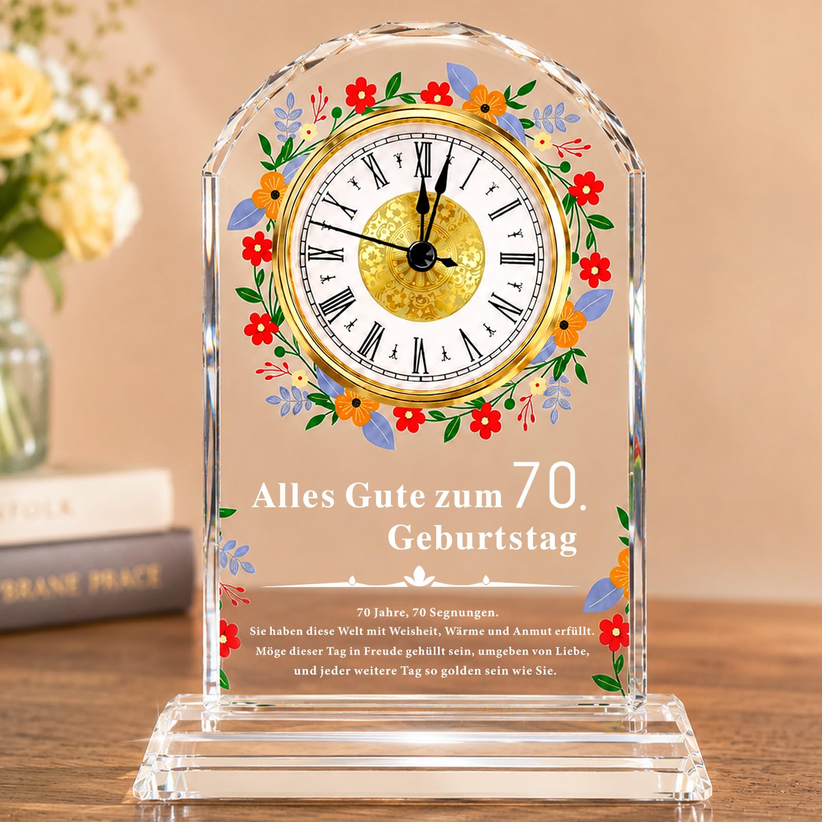 Reloj de cuarzo para mujer regalo de 70 cumpleaños con acabado sofisticado