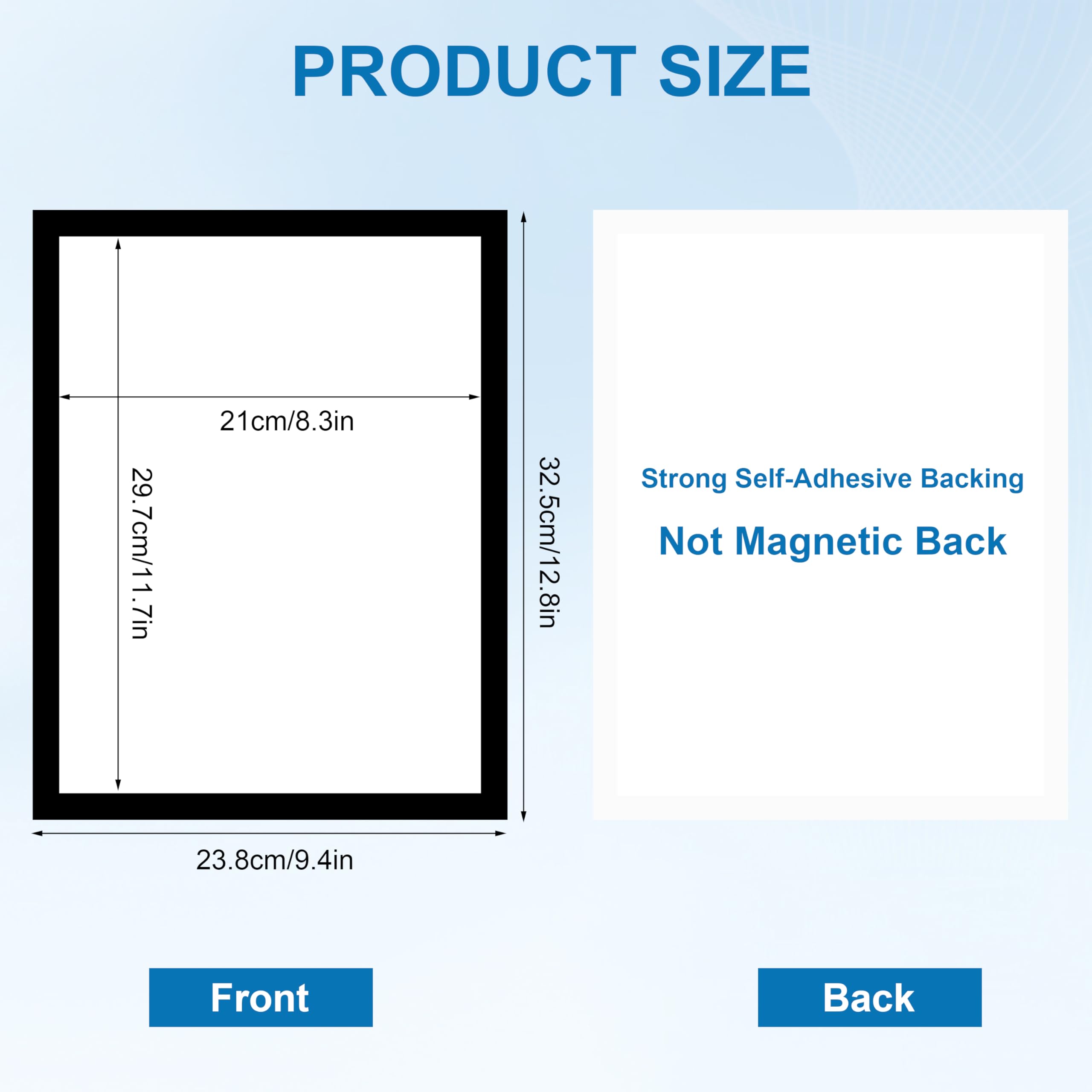 Cornice Magnetica Autoadesiva A4 10 Pezzi Cornice magnetica per Display in PVC, Display Impermeabile per Segnaletica, Foto, Documenti, Pareti e Finestre,Chiusura Magnetica Nero