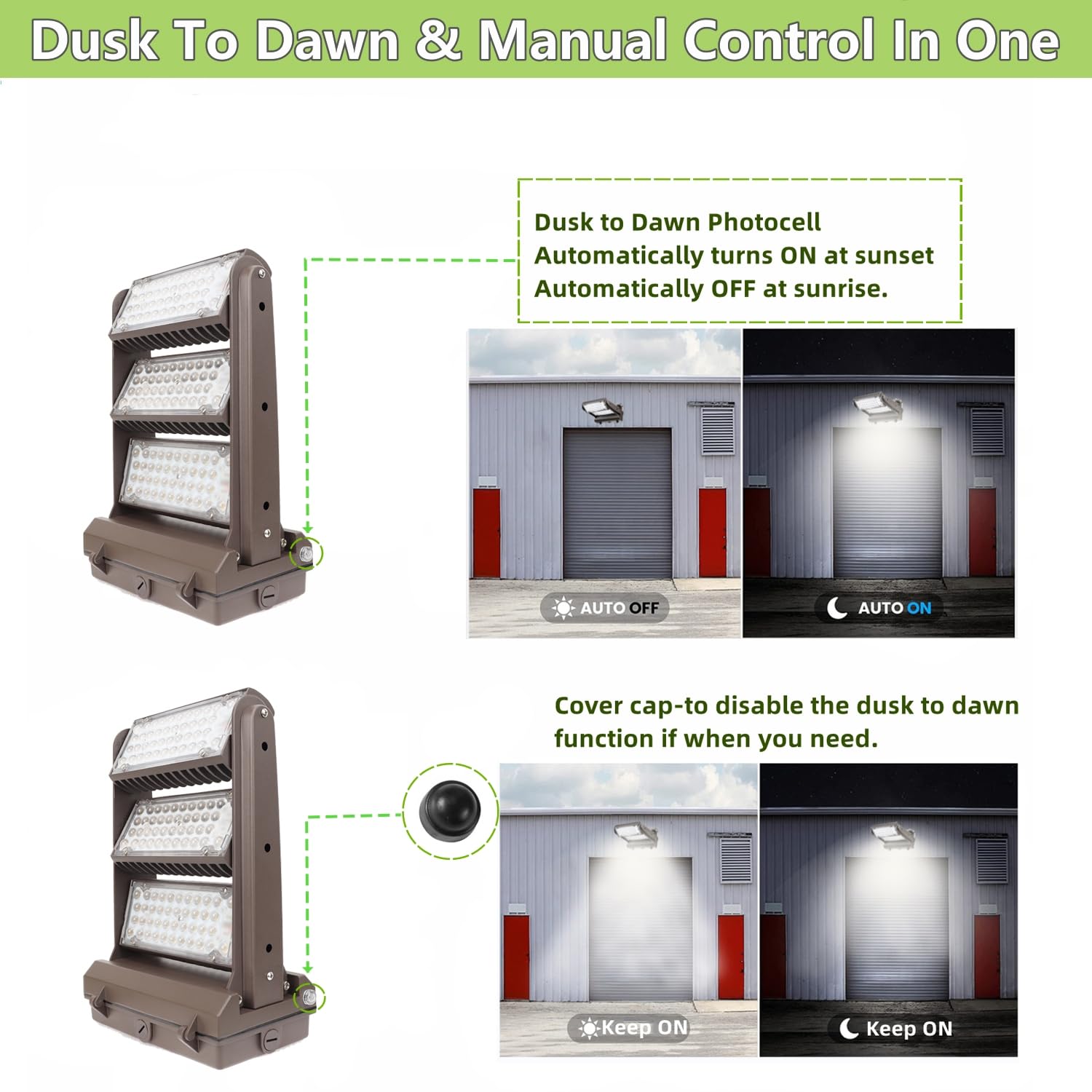 180W Dusk To Dawn LED Wall Pack Light - 25200LM, 5000K Daylight, Waterproof Outdoor Security Light - View #9