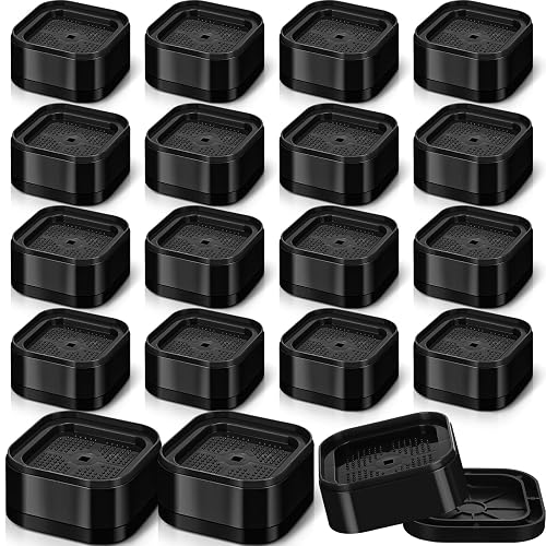 16ct | Furniture Risers | Adjustable/Stackable | Square | Black