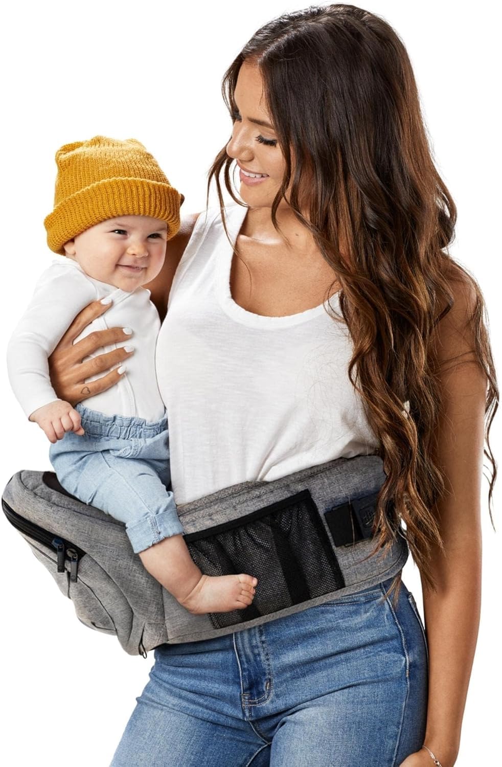 Calyrex Hip Seat Baby Carrier Newborn to Toddler, Non-Slip Shock Absorption Hip Seat Surface, Baby Hip Carrier with Adjustable Waistband, Large Capacity Pocket, Baby Holder All Seasons