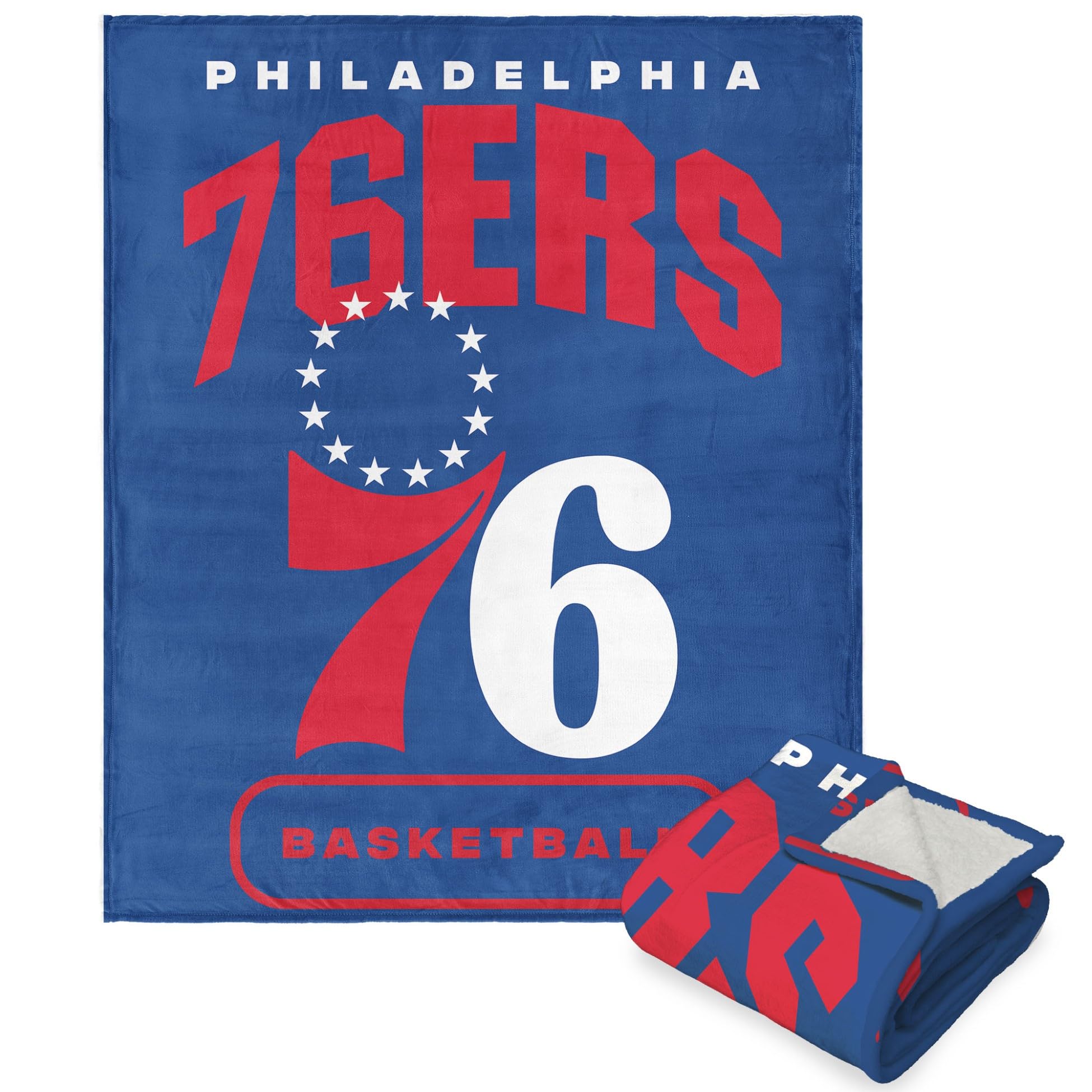 Northwest NBA Philadelphia 76ers Silk Touch Sherpa Throw Blanket, 50