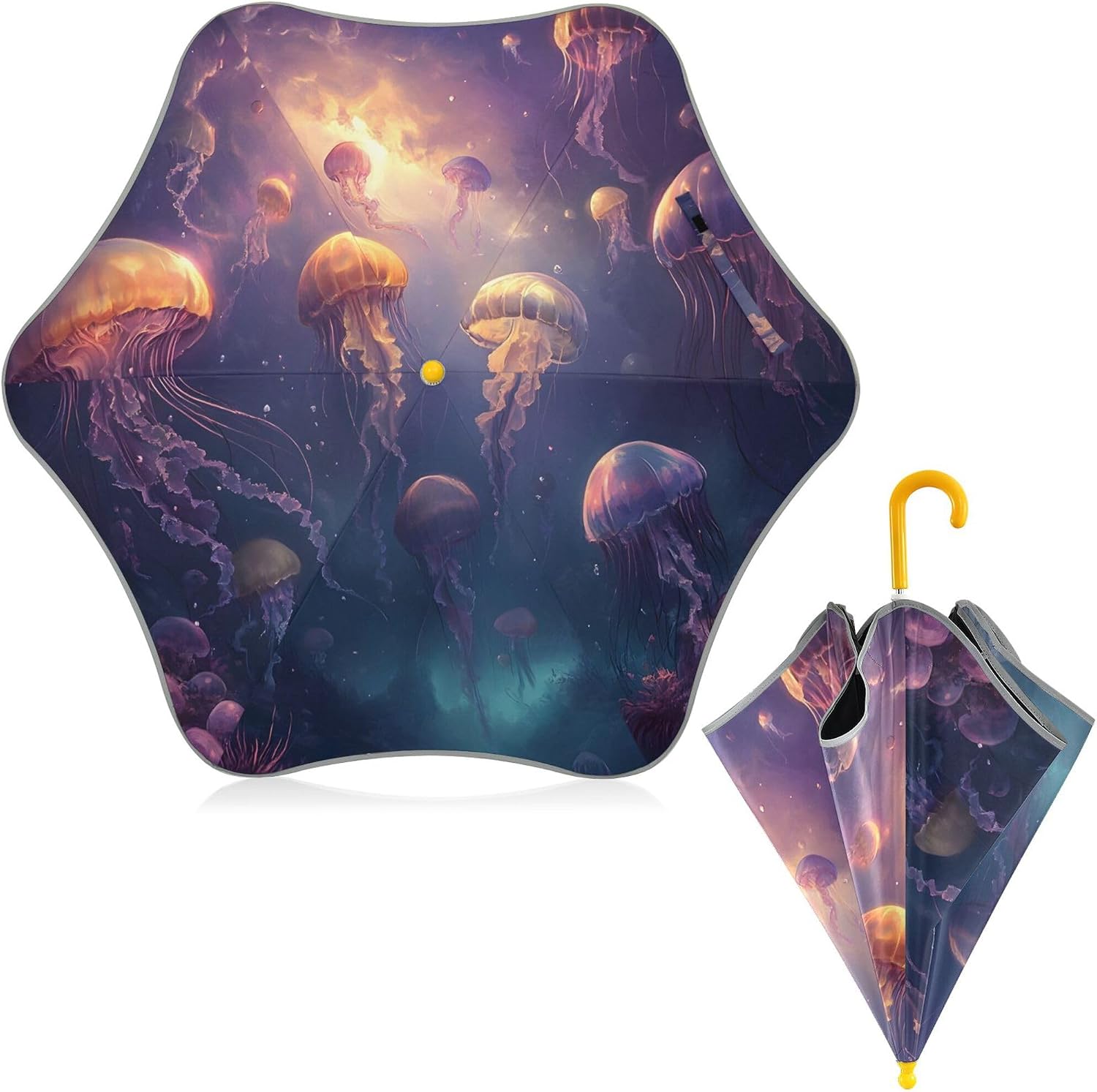 ALAZA Dreamy Jellyfish Kids Umbrella for Girls Boys Toddler Children Rain & Sun Umbrella