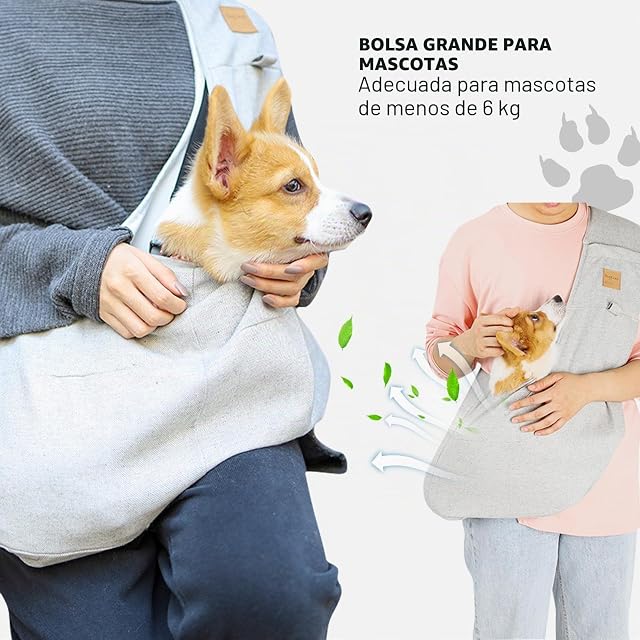 Foto 3 de 7 de PETCUTE Bolsa de Transporte para Perro Pequeño de 6kg,Cómodo y Duradero Transportín para Perros con Cinturón…