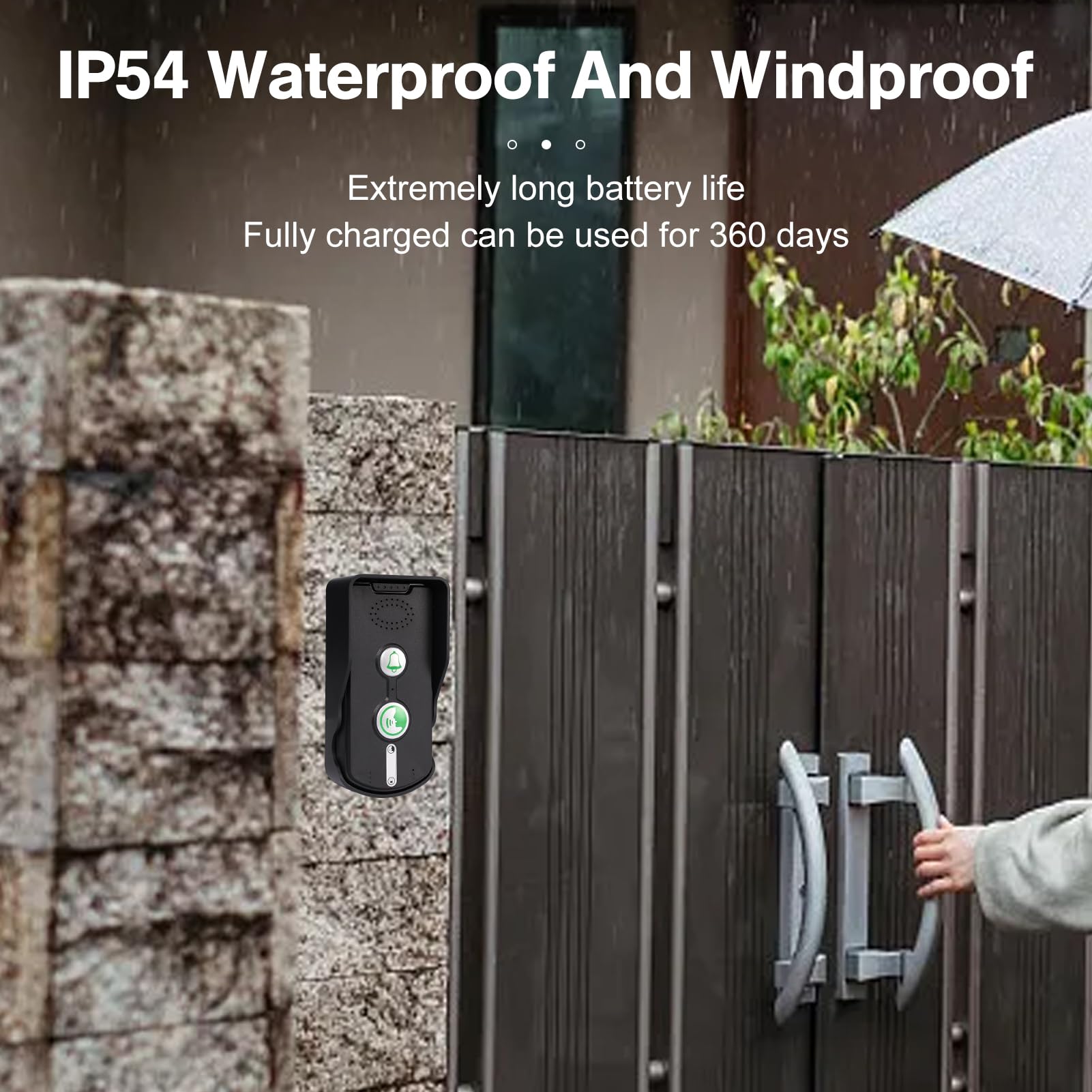 Pumwoy 3PCS Wireless Voice Intercom Doorbell 500m, Waterproof Intercom Doorbell Wireless Intercomunicador - Image 3