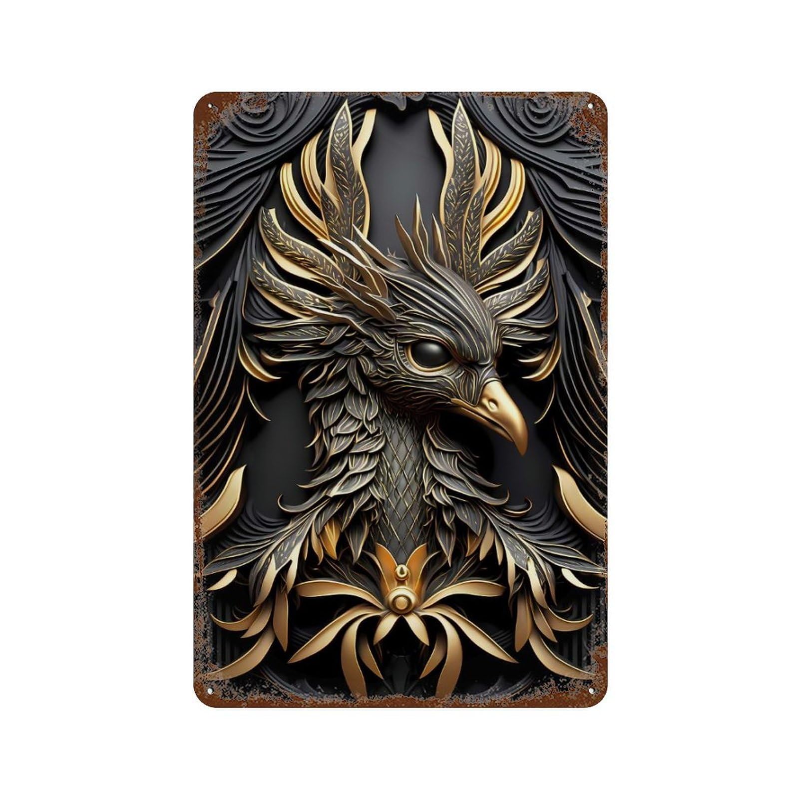 Queen Phoenix Art Deco Decorative Tin Sign 11.8"x7.9", for Bistro, Counter And Cafe Decor, Novelty Wall Decor
